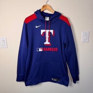 Nike Texas Rangers Thermafit Hoodie Men's LG Blue Performance Fleece NWT